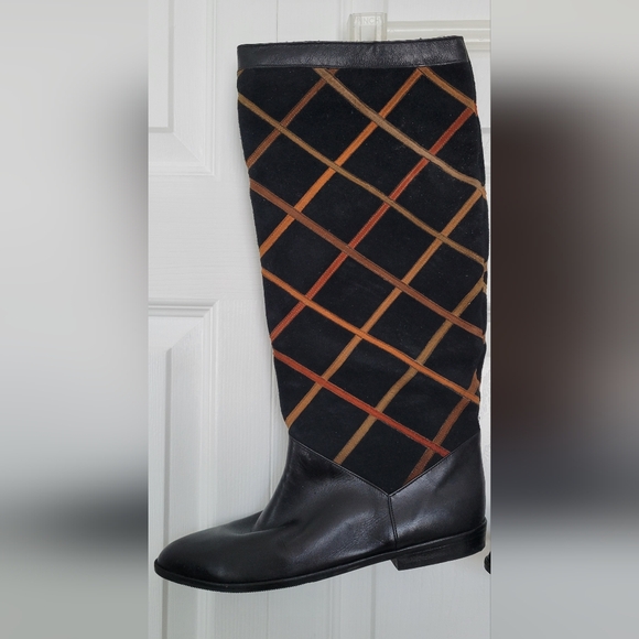 Siamanto black leather/suede boots size 8 ½ - Picture 3 of 15